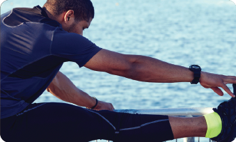 Nutrition guy stretching